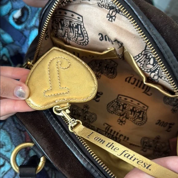 Juicy Couture ROYAL JUICY brown gold bowler bag purse Y2K - Picture 14 of 16
